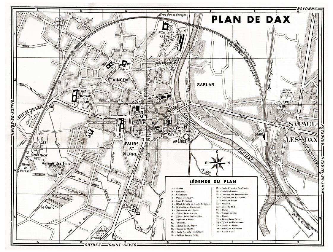 plan de ville vintage sépia de Dax Blay Foldex