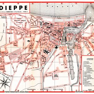 plan de ville vintage couleur de Dieppe Blay Foldex