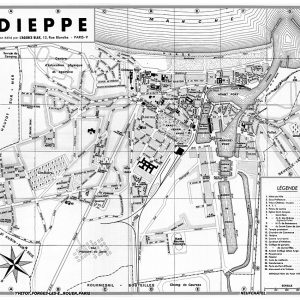 plan de ville vintage noir et blanc de Dieppe Blay Foldex