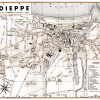 plan de ville vintage sépia de Dieppe Blay Foldex