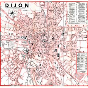 plan de ville vintage couleur de Dijon Blay Foldex