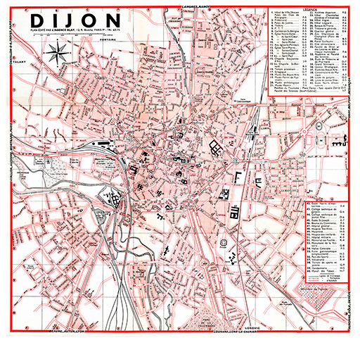 plan de ville vintage de Dijon Blay Foldex