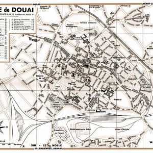 plan de ville vintage sépia de Douai Blay Foldex
