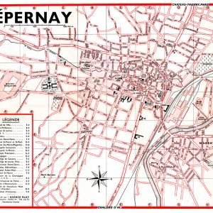 plan de ville vintage couleur d'Epernay Blay Foldex