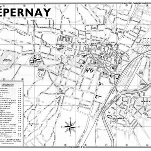 plan de ville vintage noir et blanc d'Epernay Blay Foldex