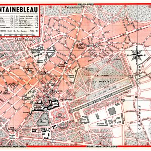 plan de ville vintage couleur de Fontainebleau Blay Foldex