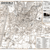 plan de ville vintage sépia de Grenoble Blay Foldex