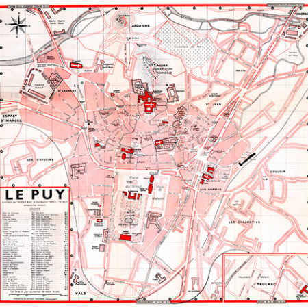 plan de ville vintage du Puy-en-Velay Blay Foldex