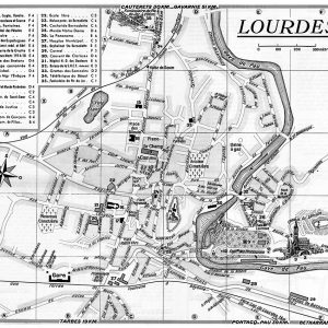 plan de ville vintage noir et blanc de Lourdes Blay Foldex