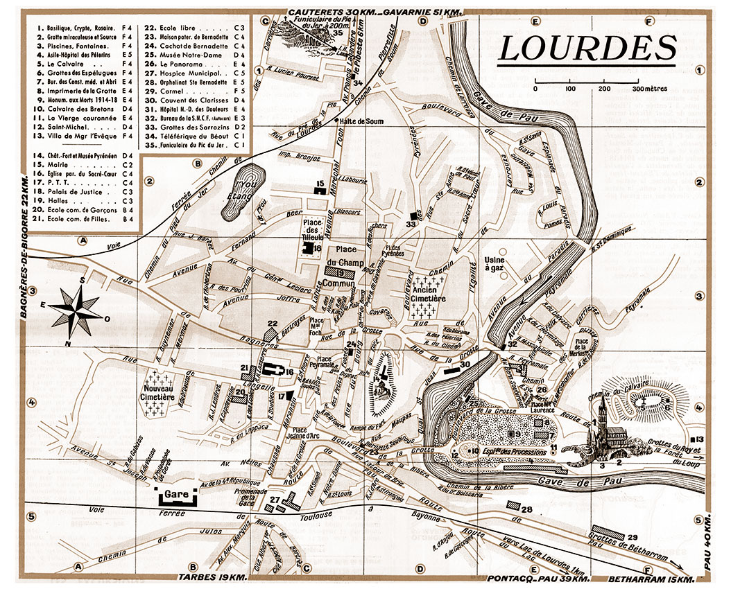 plan de ville vintage sépia de Lourdes Blay Foldex