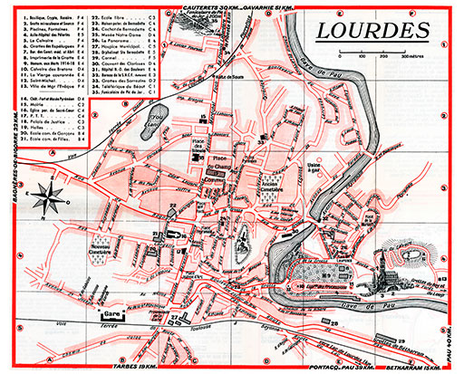 plan de ville vintage de Lourdes Blay Foldex