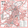 plan de ville vintage couleur de Metz Blay Foldex