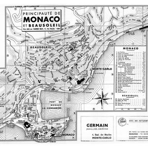 plan de ville vintage noir et blanc de Monaco Blay Foldex