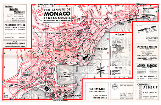 plan de ville vintage de Monaco Blay Foldex