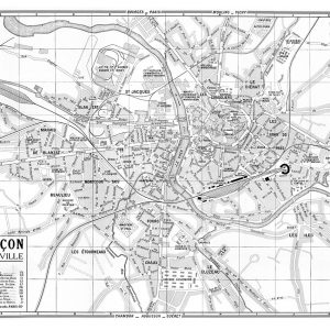 plan de ville vintage noir et blanc de Montluçon Blay Foldex