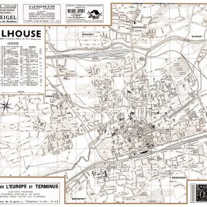 plan de ville vintage sépia de Mulhouse Blay Foldex