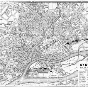plan de ville vintage noir et blanc de Nantes Blay Foldex
