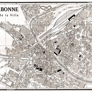 plan de ville vintage sépia de Narbonne Blay Foldex