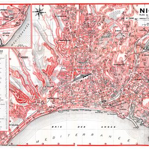 plan de ville vintage couleur de Nice Blay Foldex