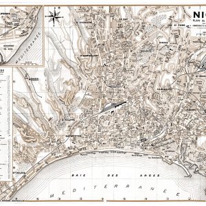 plan de ville vintage sépia de Nice Blay Foldex