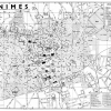 plan de ville vintage noir et blanc de Nîmes Blay Foldex