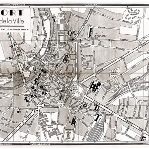 plan de ville vintage sépia de Niort Blay Foldex