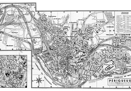 plan de ville vintage de Périgueux Blay Foldex