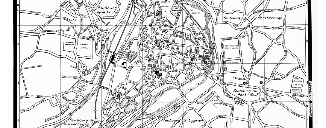 plan de ville vintage noir et blanc de Poitiers Blay Foldex