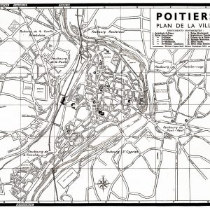 plan de ville vintage sépia de Poitiers Blay Foldex