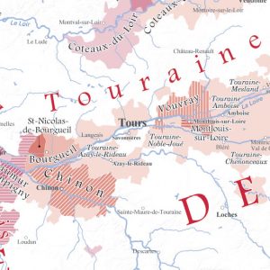 Carte des vins de France en couleur avec liste des AOC (2020) zoom 2