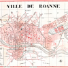 plan de ville vintage couleur de Roanne Blay Foldex
