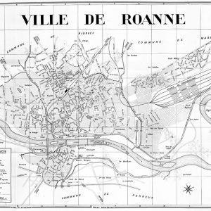 plan de ville vintage noir et blanc de Roanne Blay Foldex