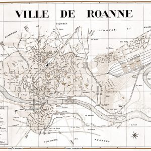 plan de ville vintage sépia de Roanne Blay Foldex