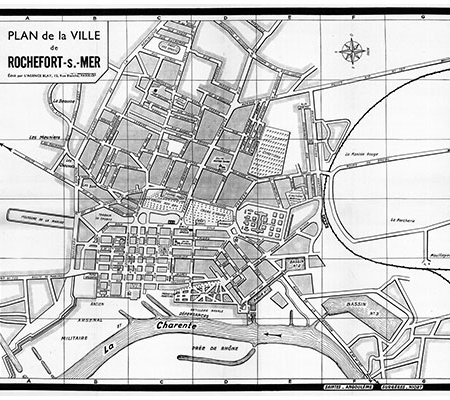 plan de ville vintage de Rochefort-sur-Mer Blay Foldex