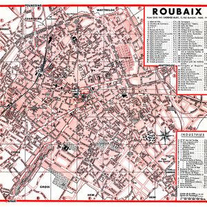 plan de ville vintage couleur de Roubaix Blay Foldex