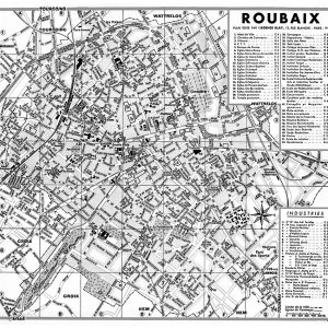 plan de ville vintage noir et blanc de Roubaix Blay Foldex