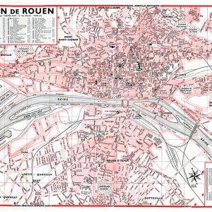 plan de ville vintage couleur de Rouen Blay Foldex