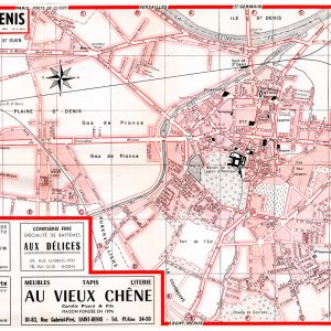 plan de ville vintage couleur de Saint-Denis Blay Foldex