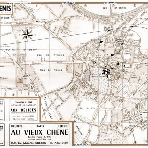 plan de ville vintage sépia de Saint-Denis Blay Foldex