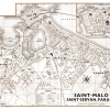 plan de ville vintage sépia de Saint-Malo et Saint-Servan Blay Foldex