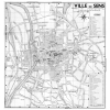 plan de ville vintage noir et blanc de Sens Blay Foldex