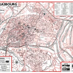 plan de ville vintage couleur de Strasbourg Blay Foldex