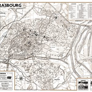 plan de ville vintage sépia de Strasbourg Blay Foldex