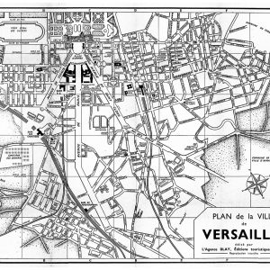 plan de ville vintage noir et blanc de Versailles Blay Foldex