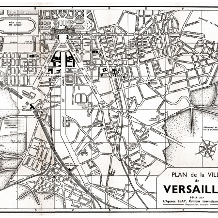 plan de ville vintage sépia de Versailles Blay Foldex