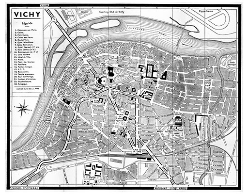 plan de ville vintage de Vichy Blay Foldex
