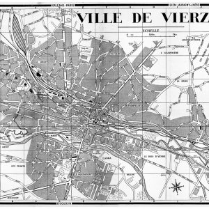 plan de ville vintage noir et blanc de Vierzon Blay Foldex