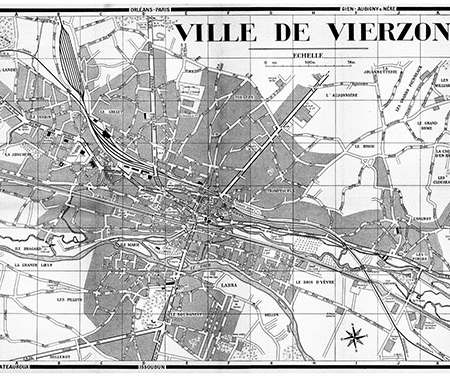 plan de ville vintage de Vierzon Blay Foldex