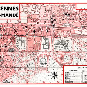 plan de ville vintage couleur de Vincennes et Saint-Mandé Blay Foldex
