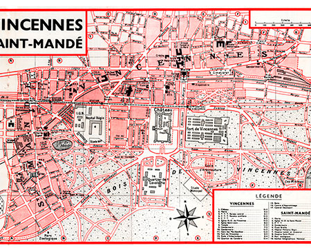 plan de ville vintage de Vincennes et Saint-Mandé Blay Foldex